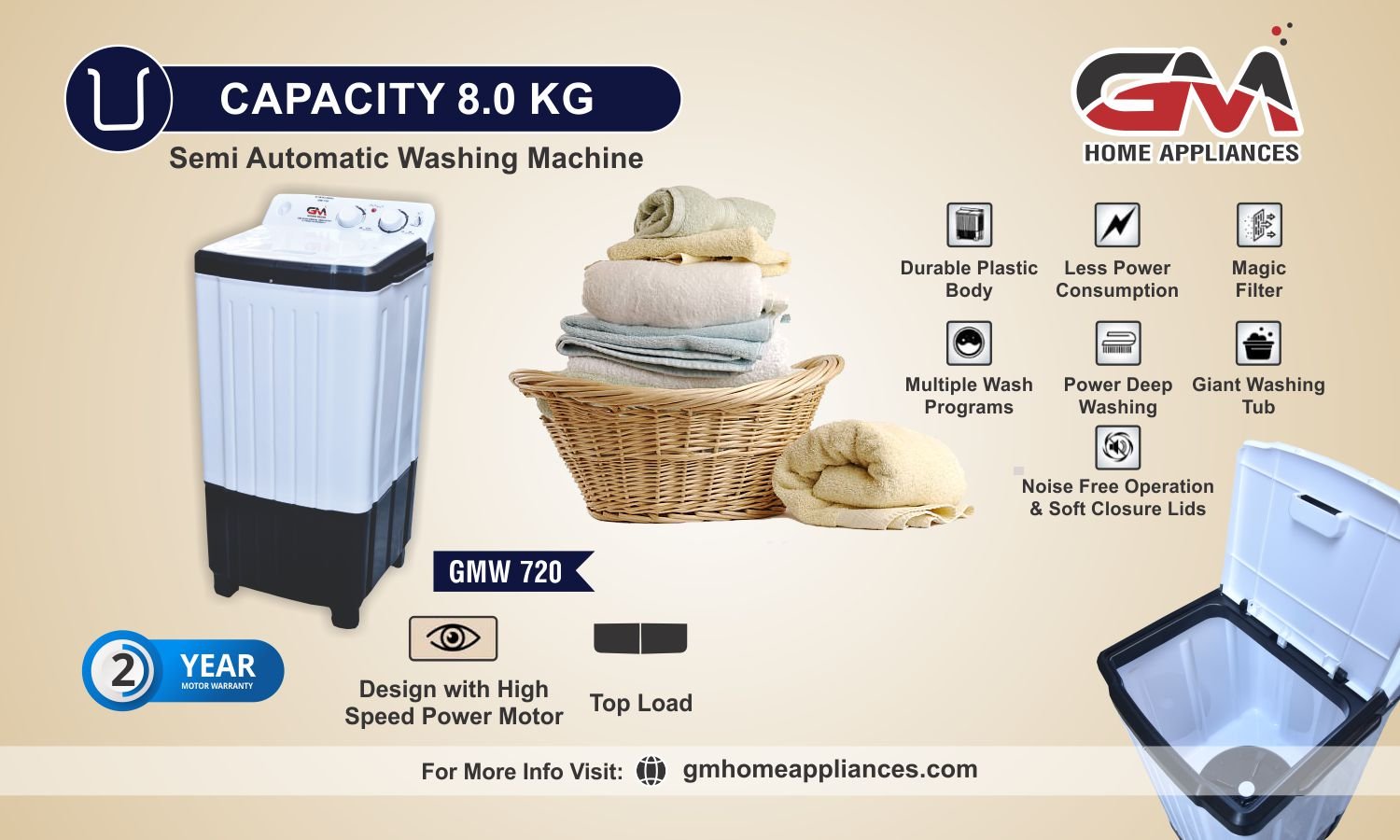 Washing Machine GMW-720 Specifications 