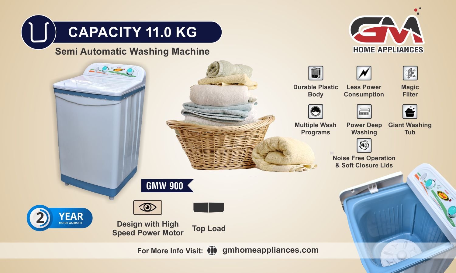 Washing Machine GMW-900 Specifications 